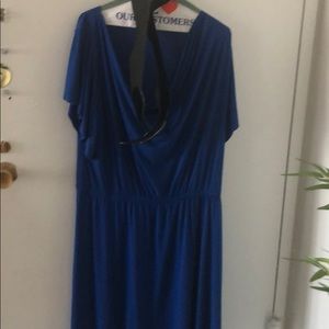 Like new! Worn once! Blue belted drape dress.